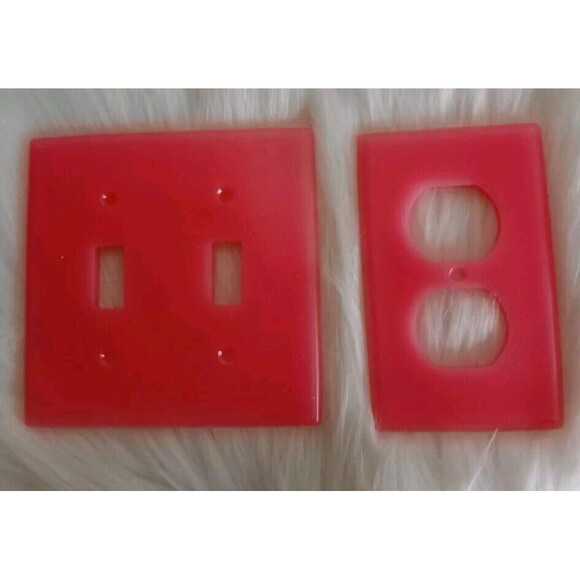Homemade Double Light Switch and Plug In Plates Pink Home Decor New - Picture 2 of 4